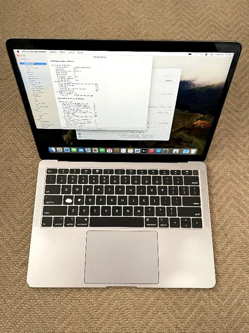 MacBook Air 13 2019 i5 16GB 256GB - detalhes aviso de bateria