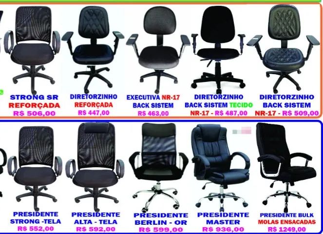 Cadeira de Escritório (novas) Secretária Executiva Presidente Diretor Promoções - Foto 2