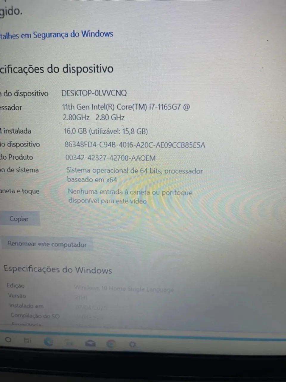 LENOVO I7 DE DECIMA PRIMEIRA - GARANTIA - Foto 6
