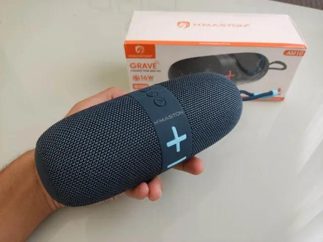 (Nova) Caixa Som H'Maston AM10 Azul USB Bluetooth Prova D'água