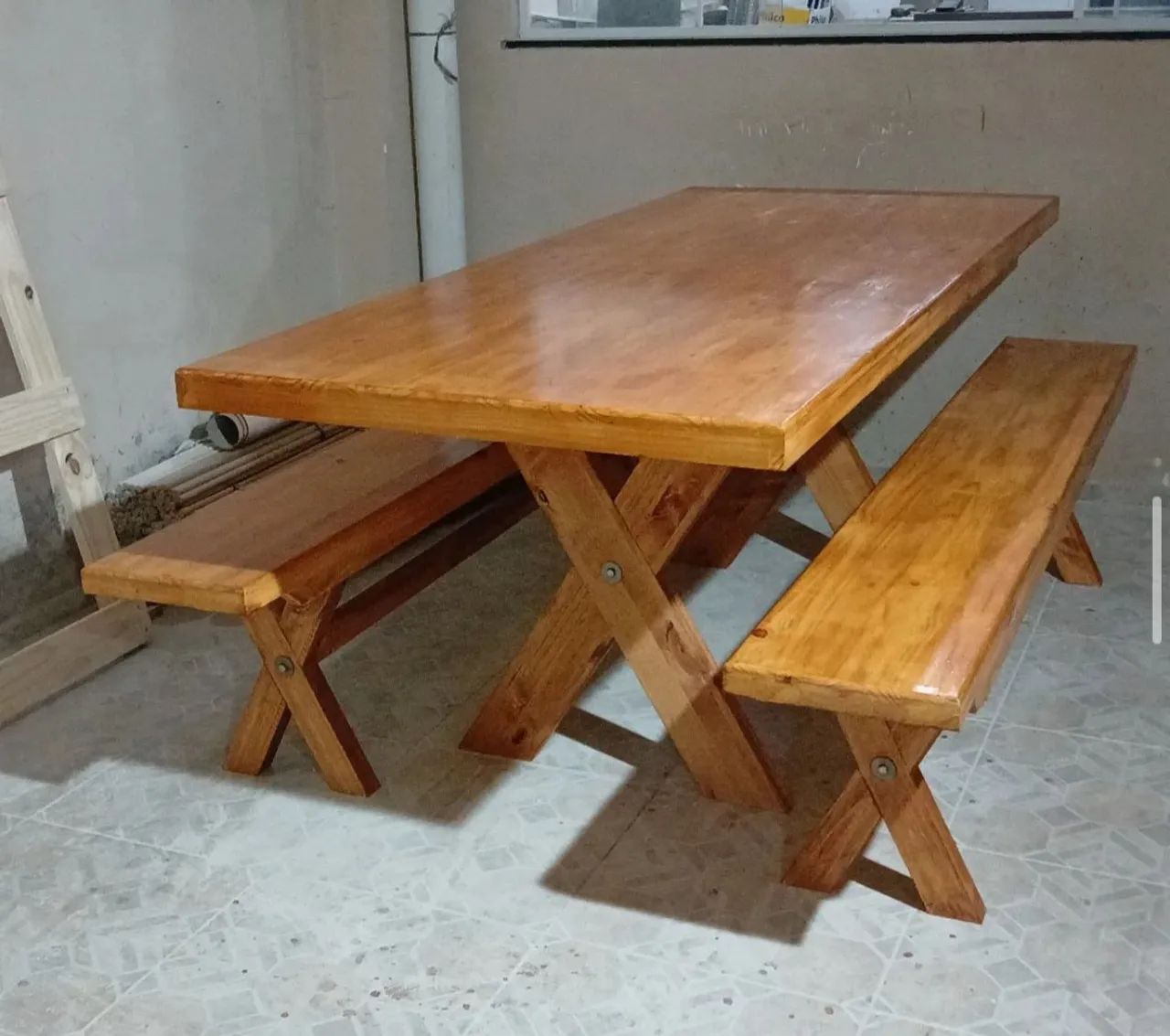 Mesa rústica madeira.  - Foto 4