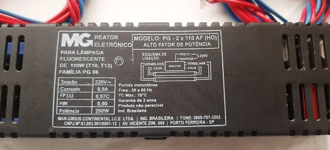 Reator Eletrônico Mg 2x110w Af (ho) T10 T12 220v (Usado) - Foto 2