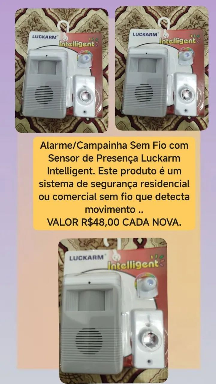 Alarme/Campainha Sem Fio com Sensor de Presença Luckarm Intelligent .NOVO .