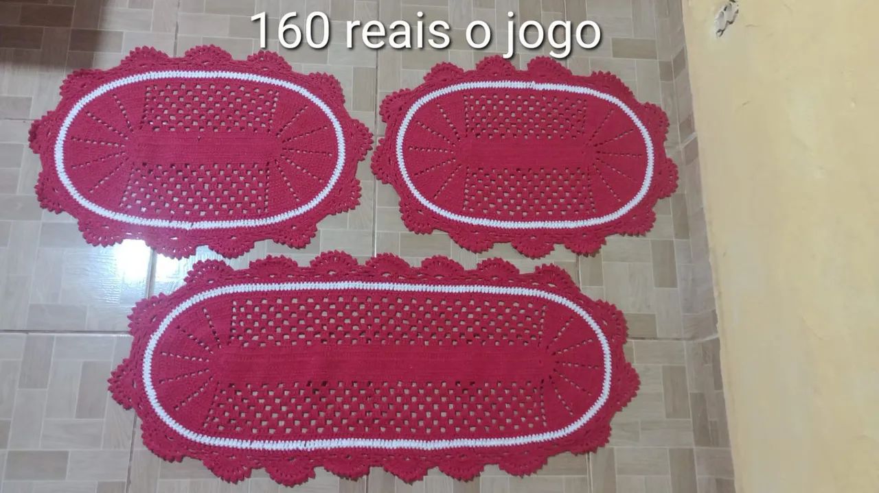 Jogo de Tapetes Crochê 