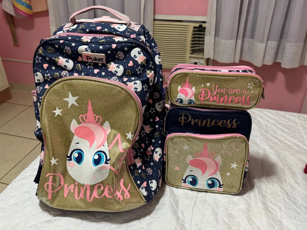 Kit Mochila Princesa Unicórnio Puket  - Foto 2