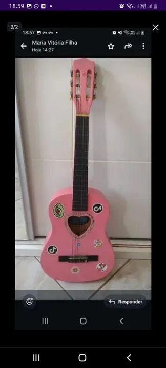 Violão Infantil Rosa