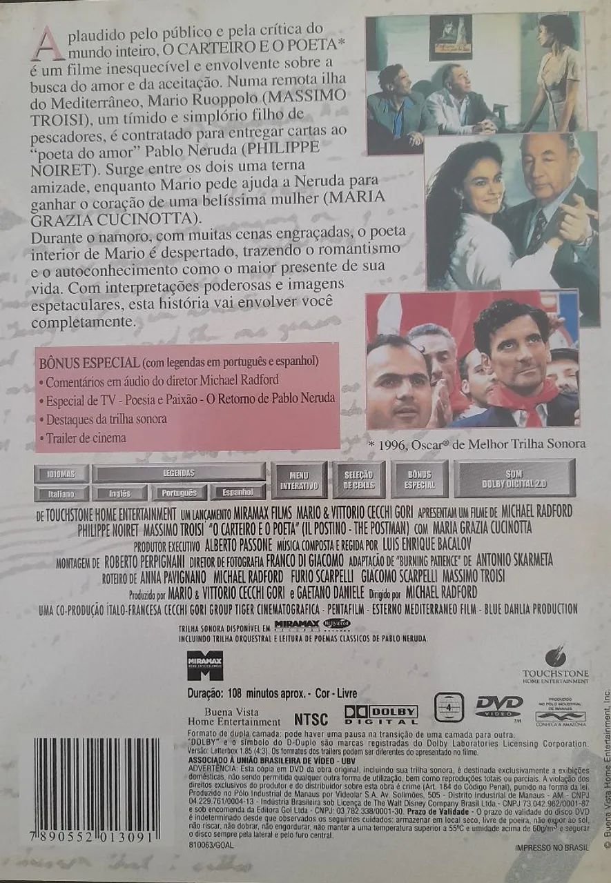 O Carteiro e o Poeta (DVD) - Foto 2