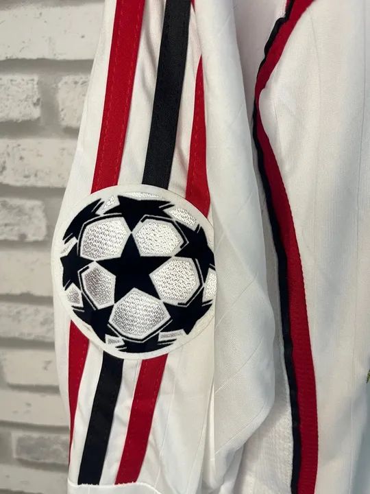 Camisa Ac Milan Retrô 2007 Manga longa com patchs - Pronta entrega - Foto 4
