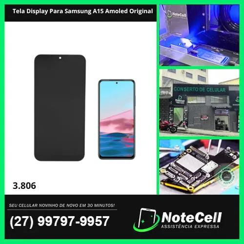 Tela Display Para Samsung A15 Amoled Original- Instalação Expressa Em 30 Minutos!
