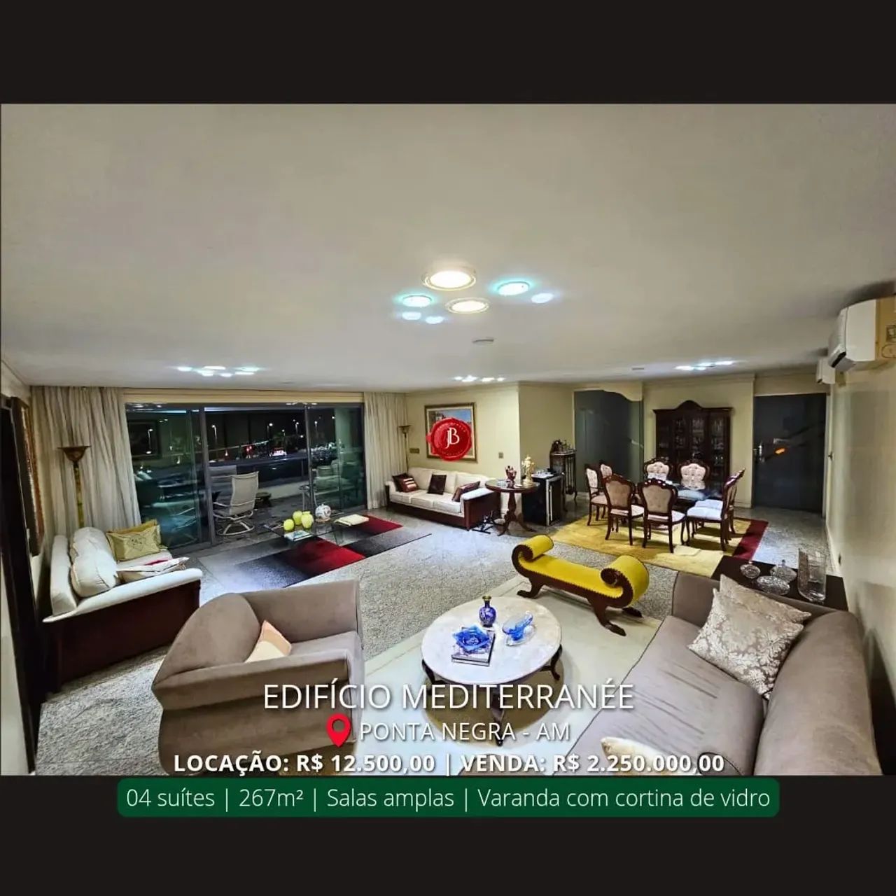 Edifício Mediterranée  - APARTAMENTO com 04 Suítes - VENDA e LOCAÇÃO - Ponta Negra