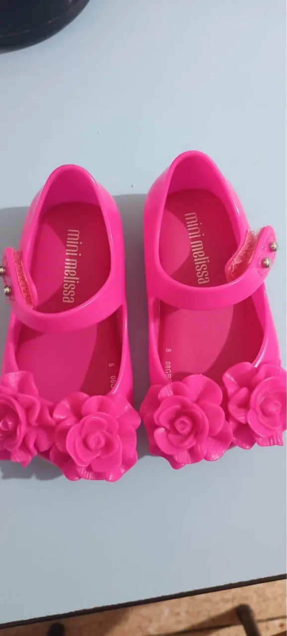 Sapatilha Mini Melissa Rosa com Flores