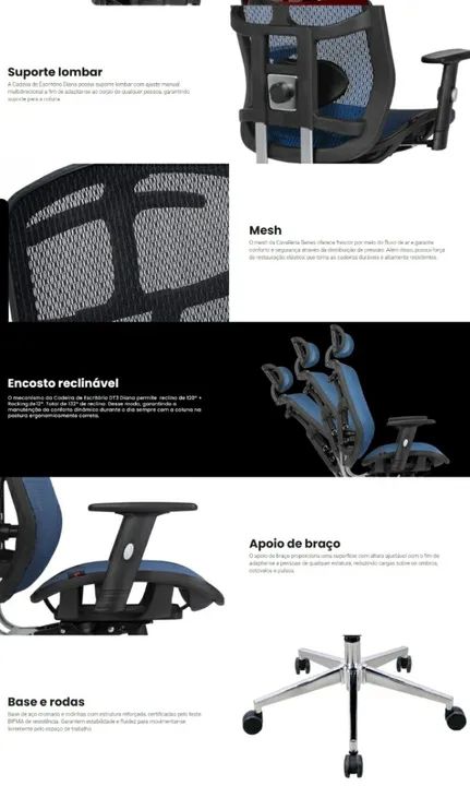 Cadeira ergonômica DT3 Office Diana (Home office/escritório) - Foto 5