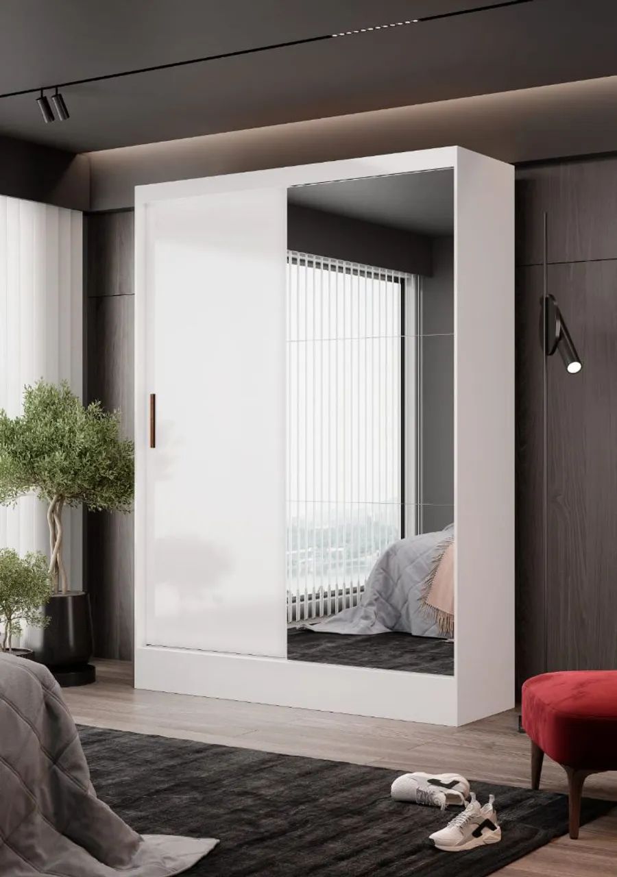 Guarda-Roupa com 2 Portas de Correr e Espelho - Foto 3
