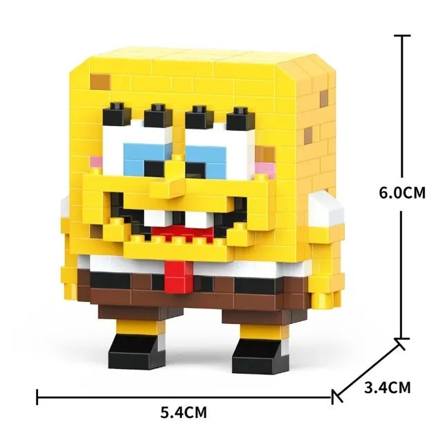 Bob Esponja Patrick Molusco e Siriguejo Minifigures de micro blocos de montar Sponje Bob - Foto 3