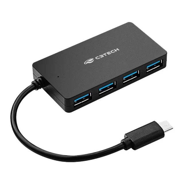 Hub USB-C 3.0 4 Portas C3Tech HU-C310BK - WZetta - Foto 4