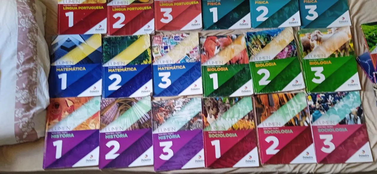 Livros poliedro 1° ano 1 2 e 3 unidade, completos