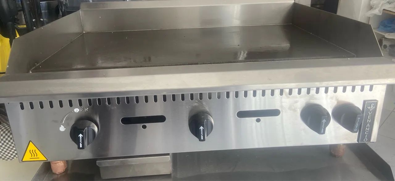 Bifeteira Chapa A Gás Lanche Venâncio Inox 90cm Linha Prime