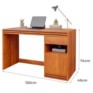 Mesa Escrivaninha com Gaveta Para Escritorio Notebook Pc 1,20m Cinamomo - Foto 2