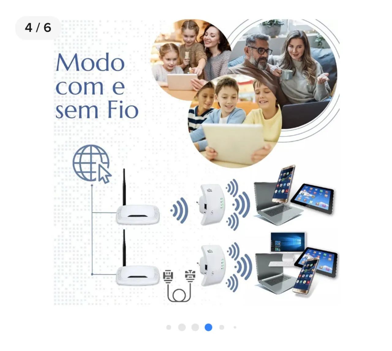 Repetidor De Sinal Internet 600mbps Branco 110v/220v Wifi - Foto 4