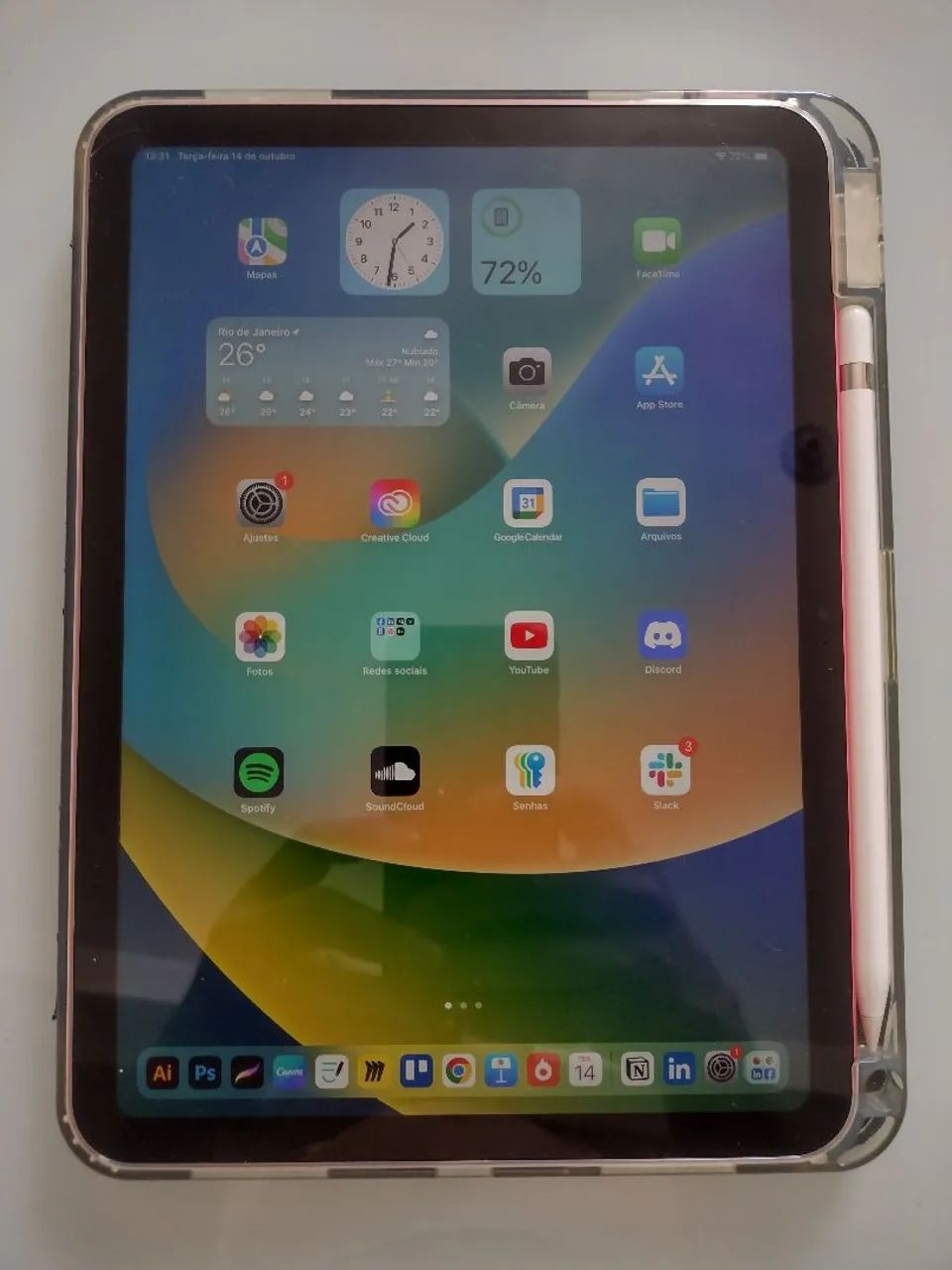 iPad A2696 - Com Apple Pencil e capa (((POUCO USO))) - Tablets e E