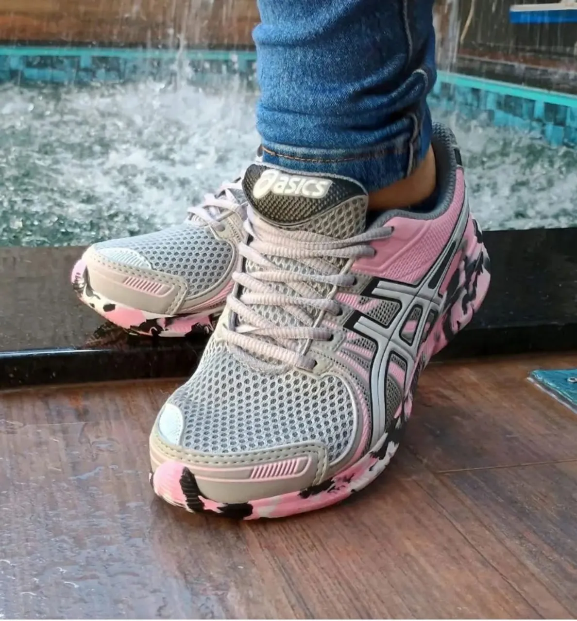 Tênis Asics Feminino Rosa e Cinza