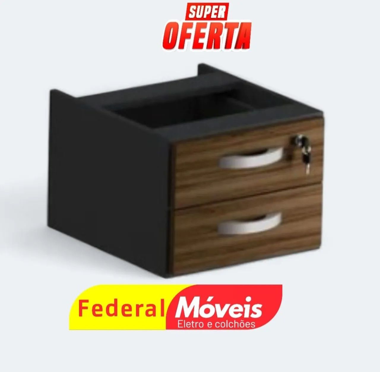 Gaveteiro Suspenso 2 Gavetas com Chaves - Novo e Seguro