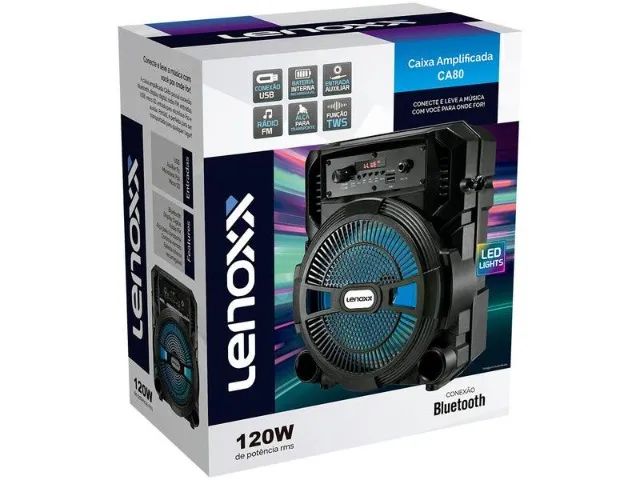 Caixa de Som Lenoxx CA 80 Bluetooth Portátil - Foto 4