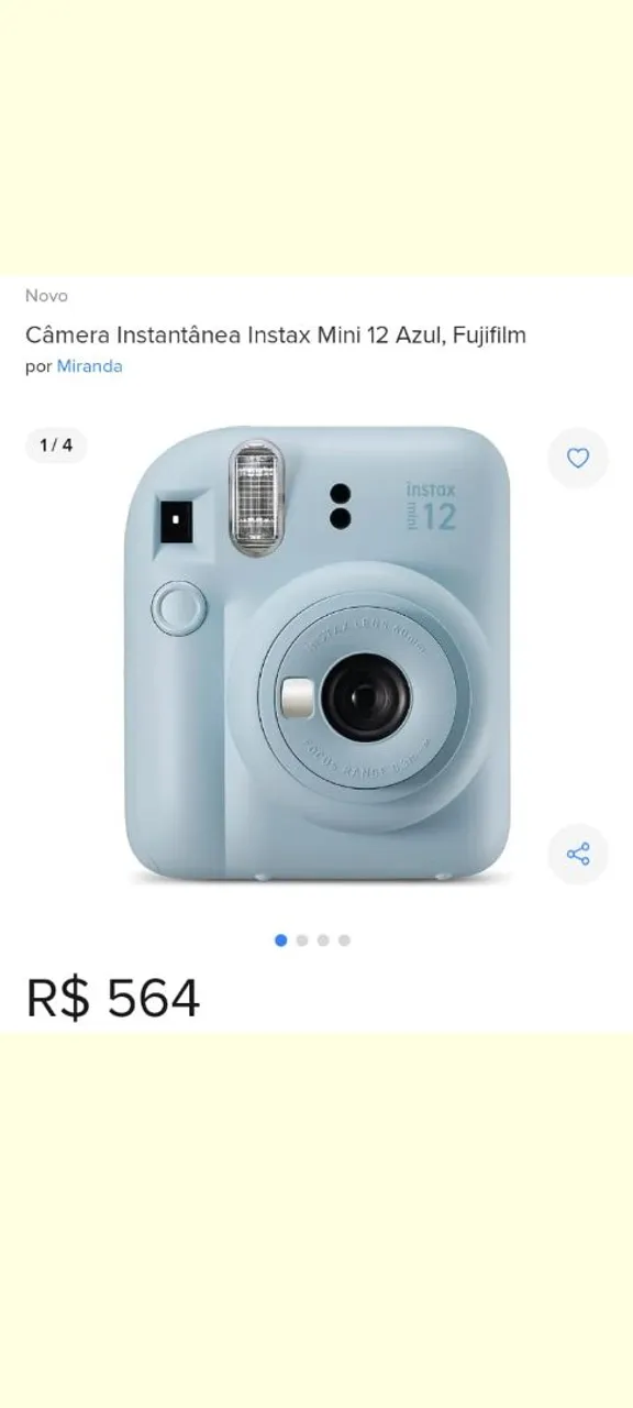 Câmera Instantânea Instax Mini 12 Azul Fujifilm