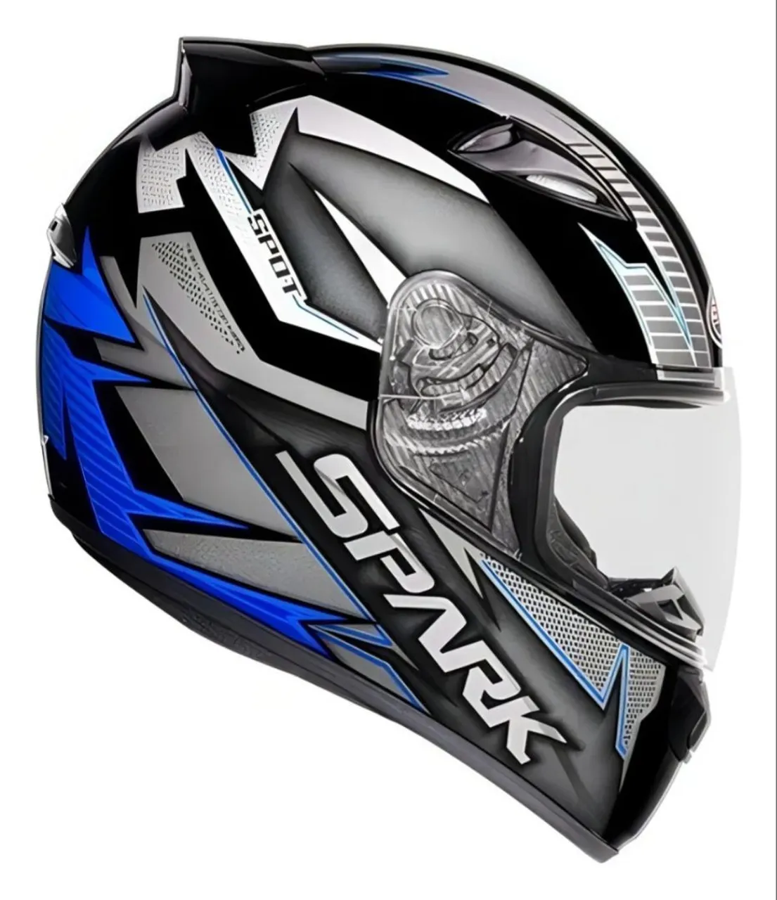 Capacete Spark Sport Azul e Preto semi novo