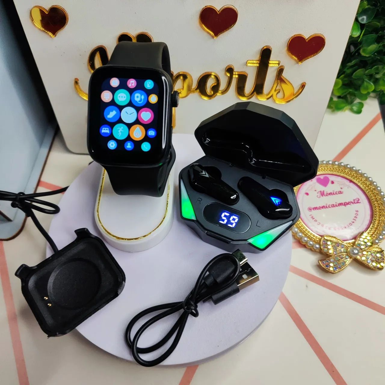 Relógio Inteligente Smartwatch + Fone Bluetooth