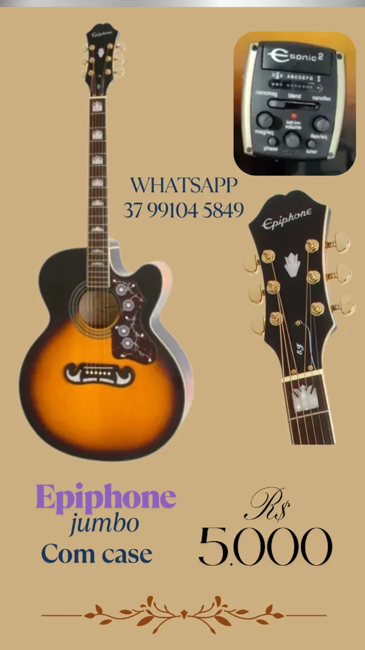 violao epiphone ej 200