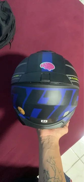 Capacete Norisk preto e azul - Foto 2