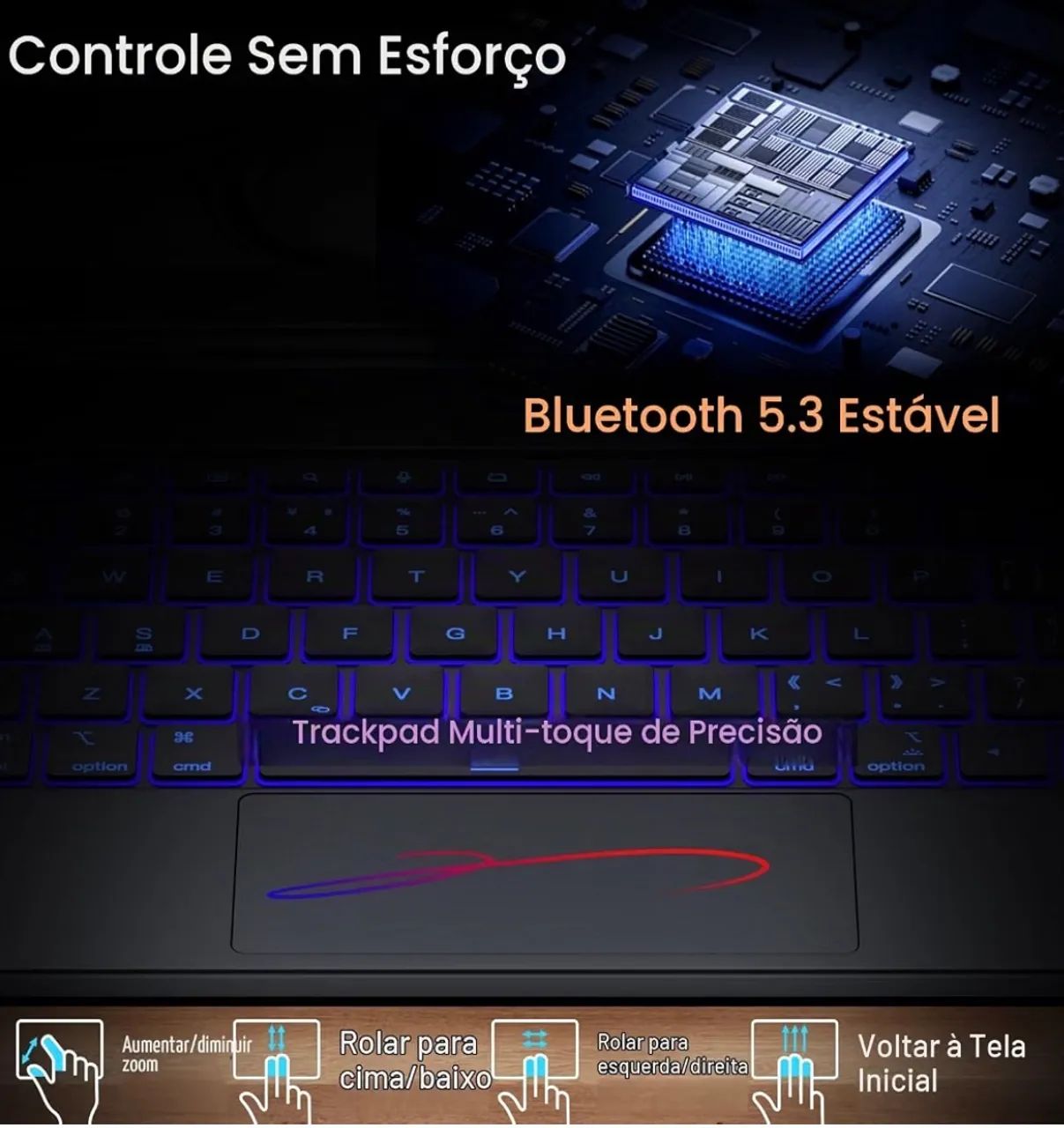 Teclado Juqitech Magic Keyboard iPad Pro 13 M4/M5 - Foto 4