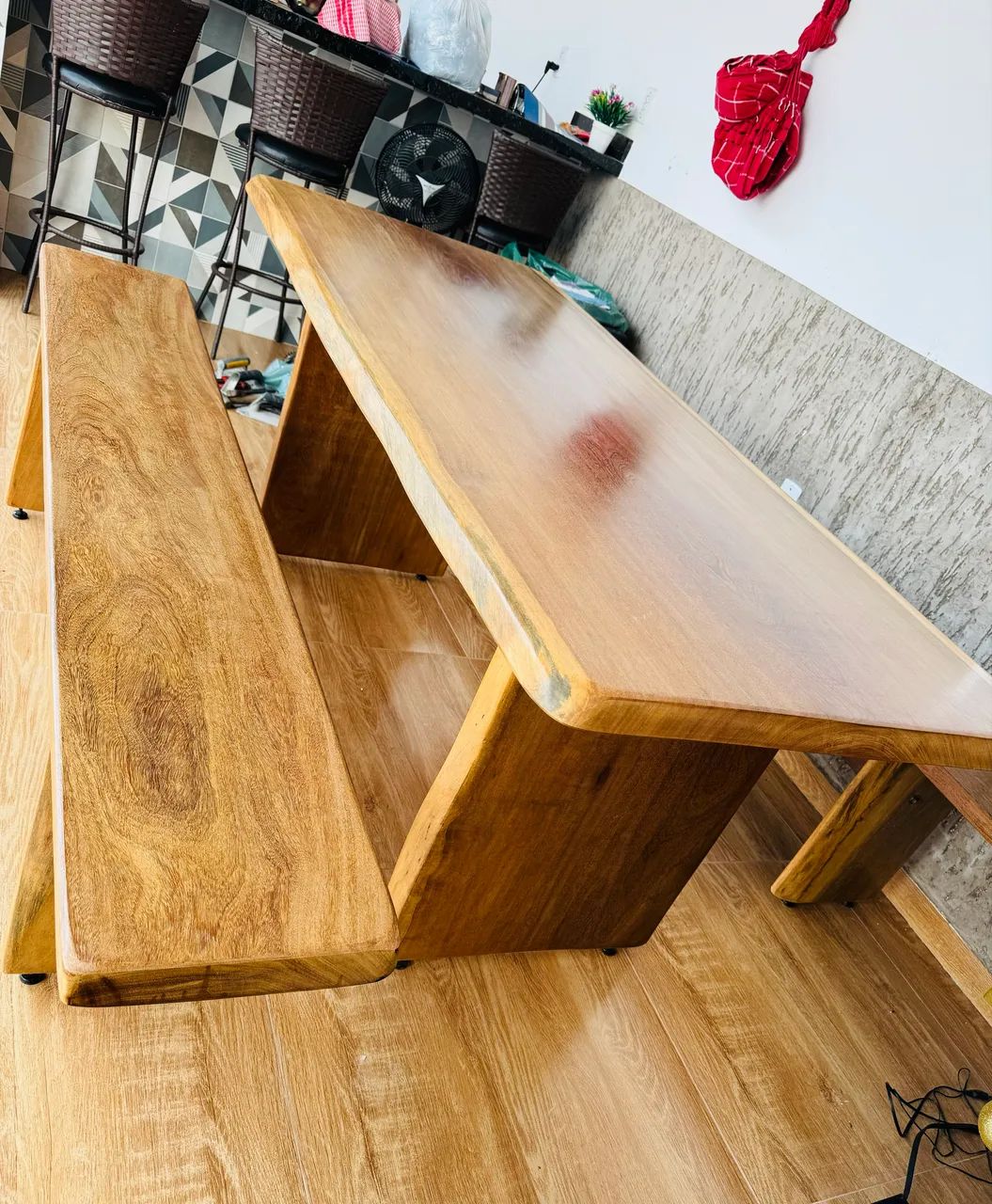 Conjunto mesa rústica  - Foto 2