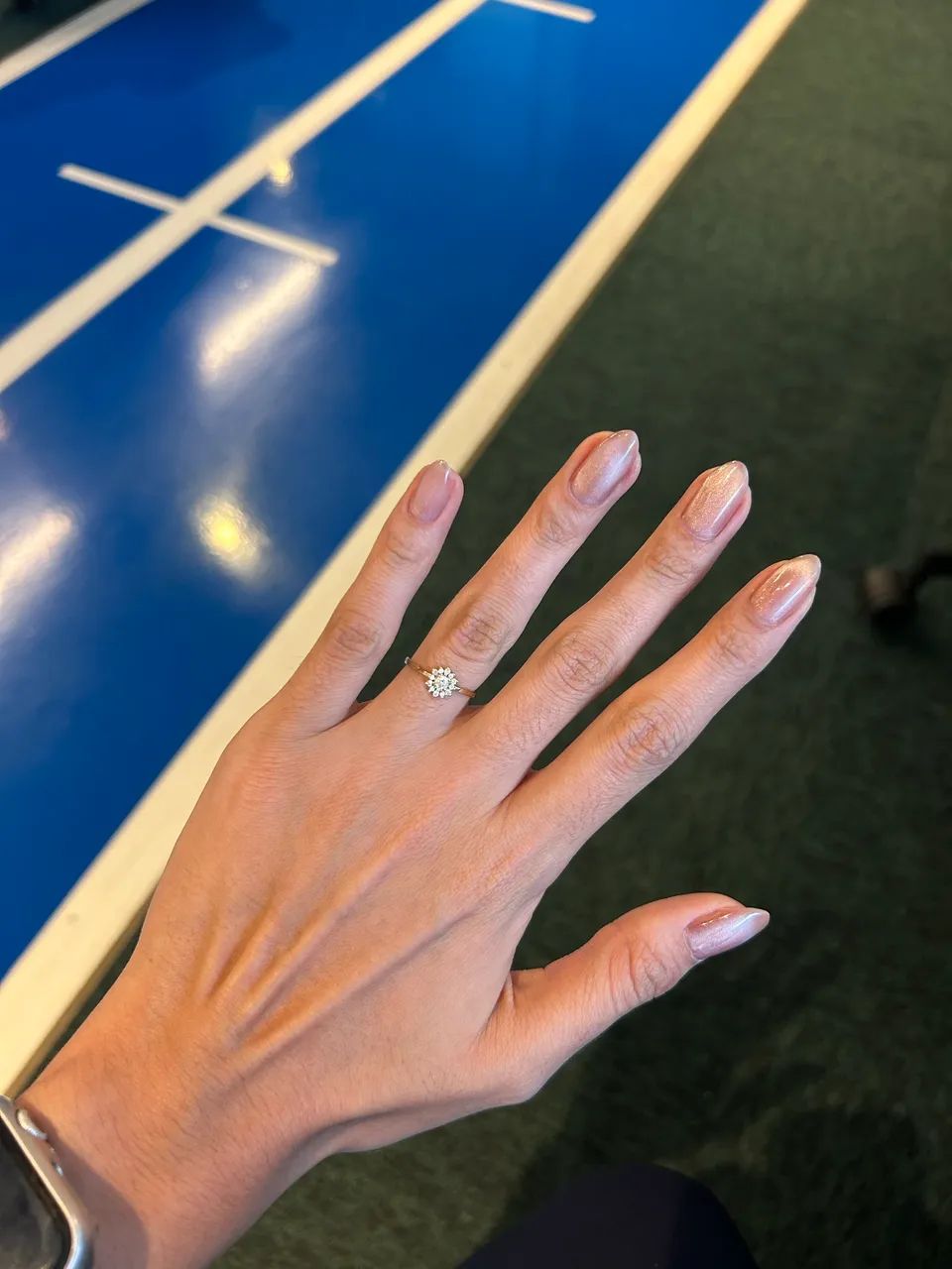 Anel de noivado Solaris ouro 14k 