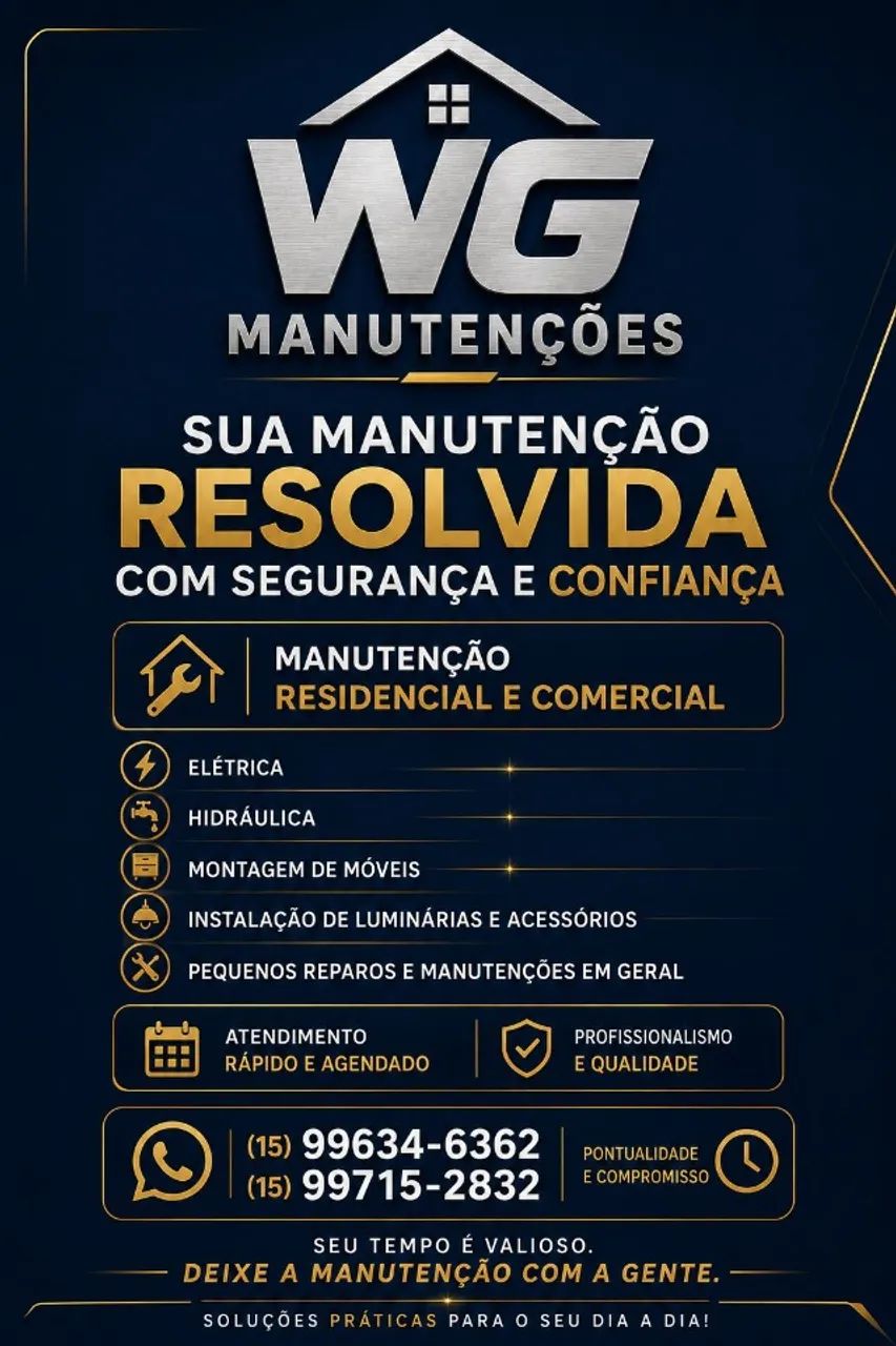Manutenção residencial e comercial.