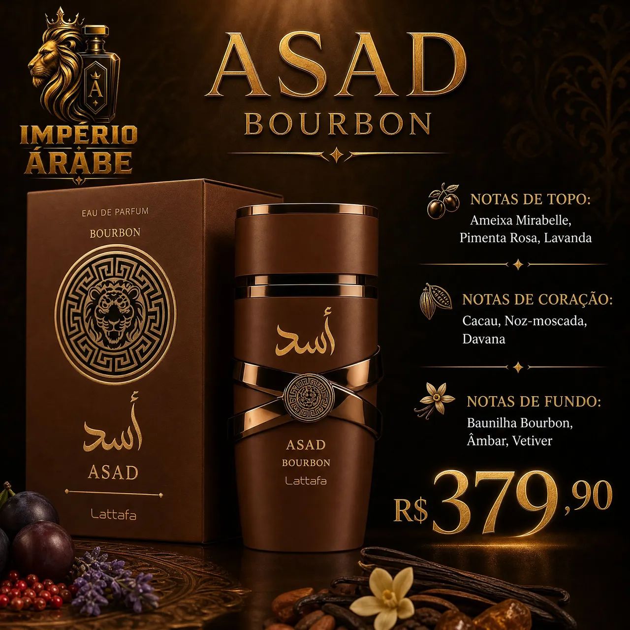 Perfume Árabe Asad Bourbon (original) - Foto 2