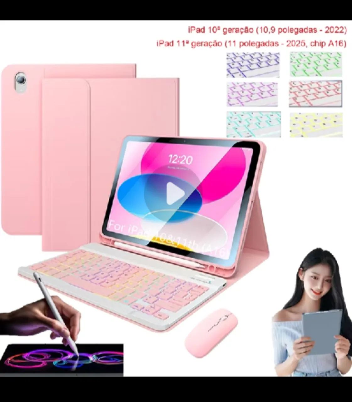 BACK Field Capa para tablet + Mouse + Teclado.