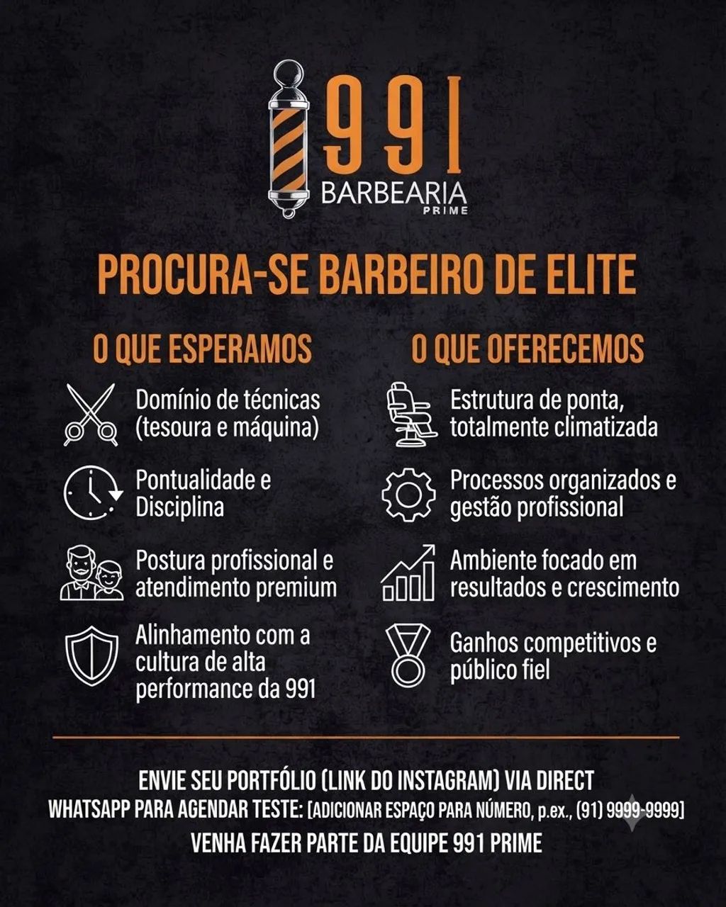 Vaga para barbeiro profissional 