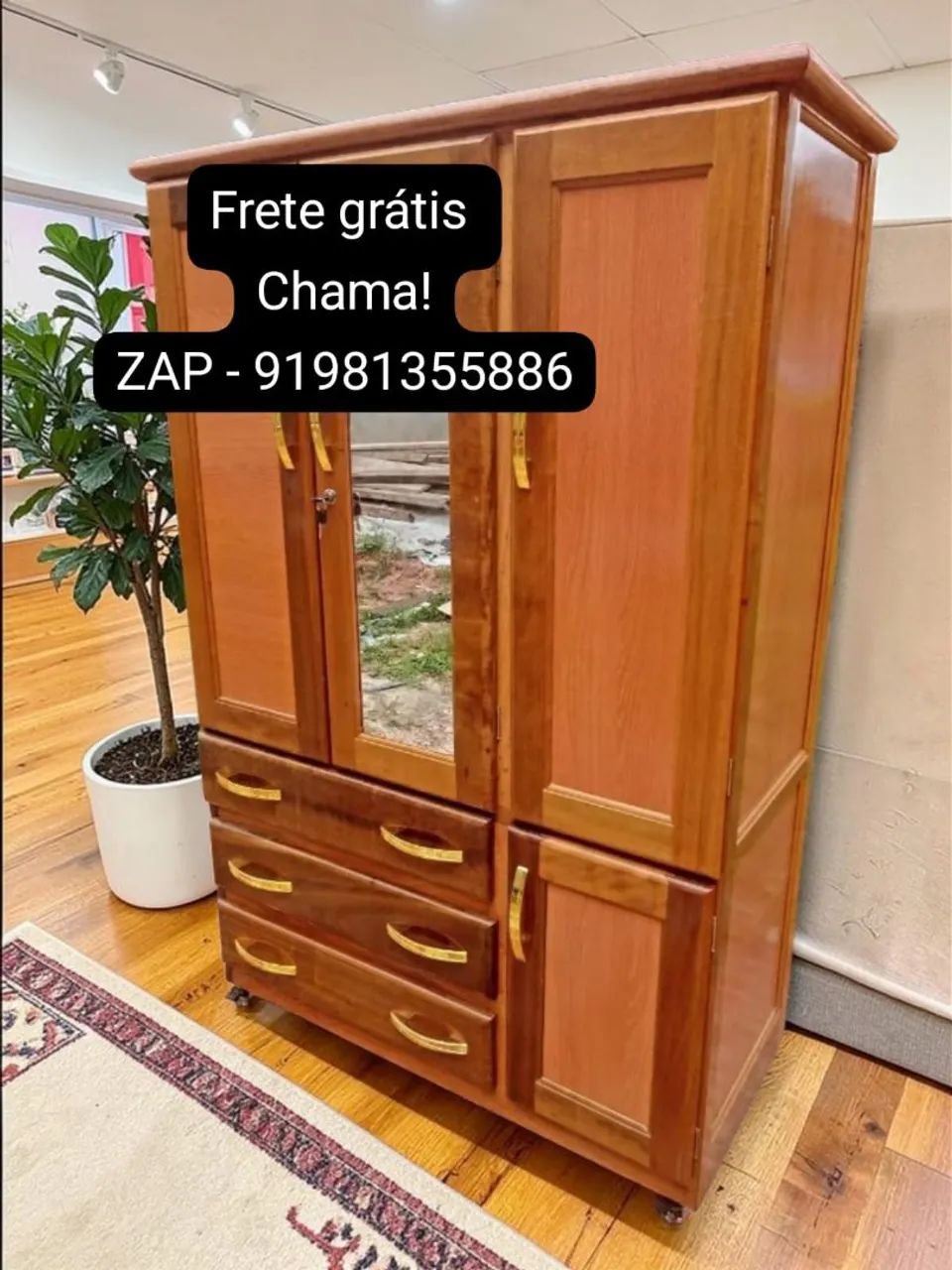 Guarda roupa de solteiro madeira maciça NOVO! - Foto 3