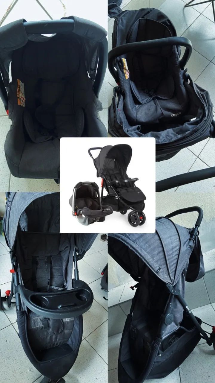 Carrinho de bebê com bebê conforto COSCO