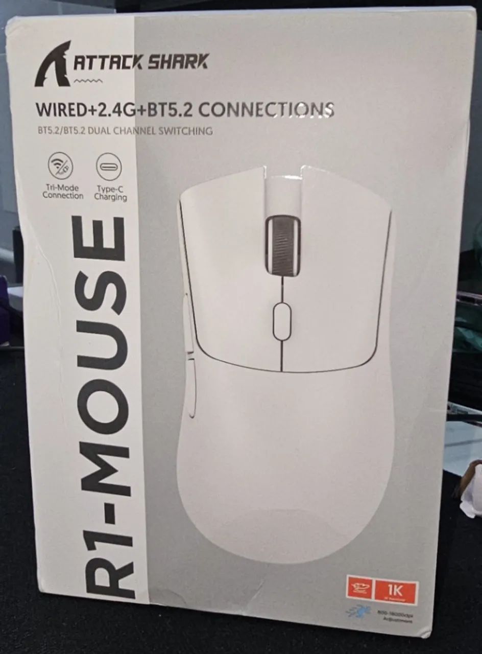 Mouse Attack Shark  R1 s/ fio 2.4Ghz + bluetooth 5.2 - Foto 2