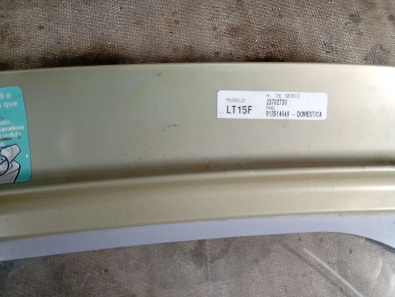 Tampa de vidro máquina lavar roupas Eletrolux LT15F