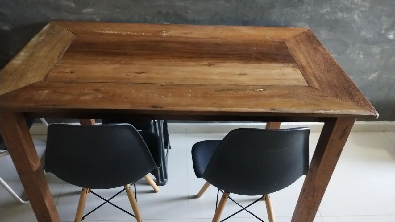 Mesa de madeira de demoliçao. - Foto 3