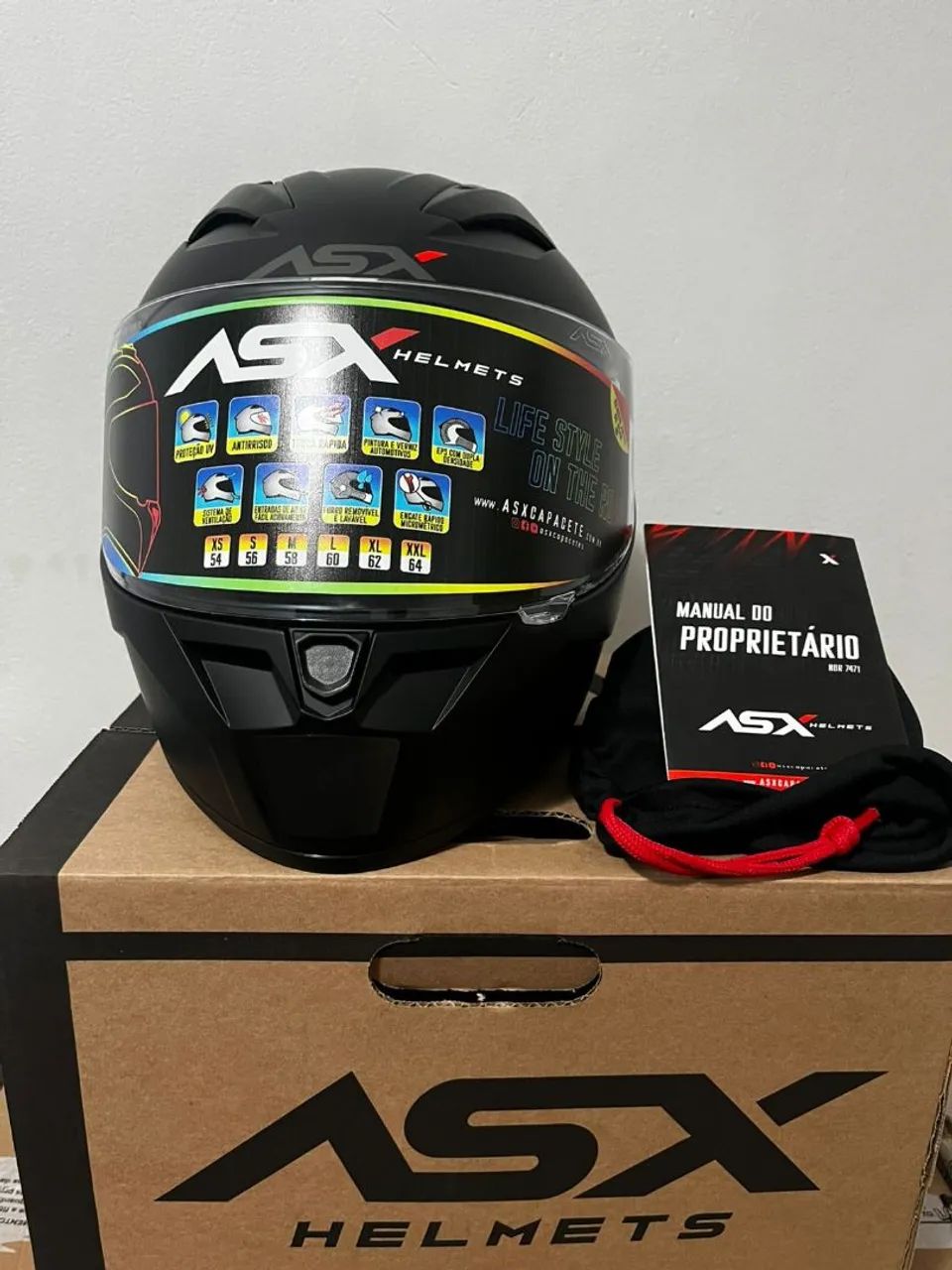 CAPACETE ASX EAGLE PRETO FOSCO TAM 60 - Foto 2