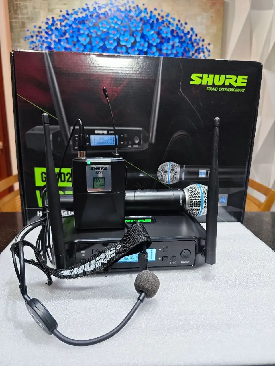 MICROFONE SHURE GLXD24 DUPLO FACIAL + BASTÃO  - Foto 4