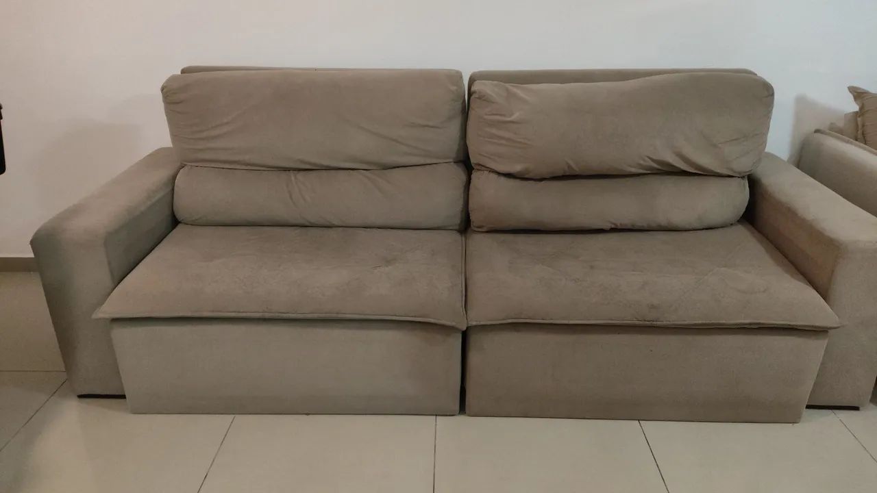Sofá Retrátil e Reclinável 2,40m - Muito Confortável!