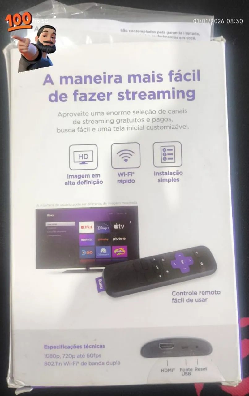 Transforme sua TV em uma Smart TV com o Roku Express! Streaming rápido... - Foto 2