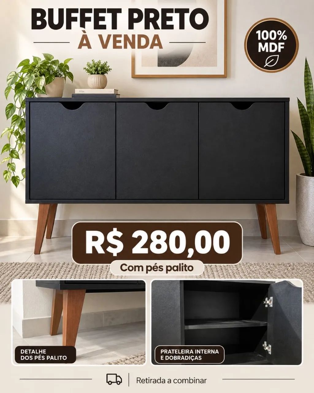 Buffet/Aparador 100%MDF