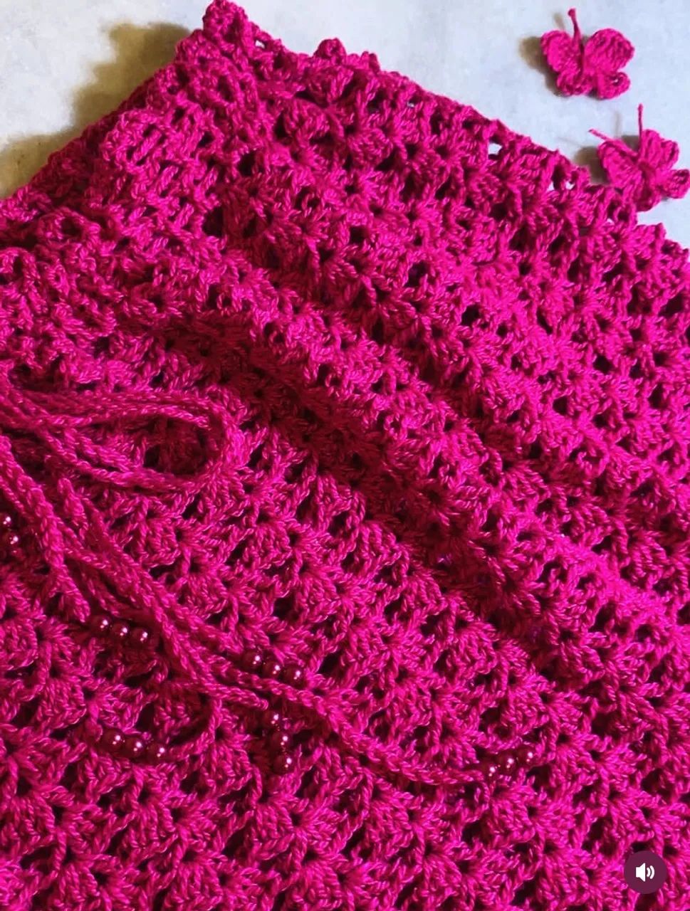 Saia Rosa de Crochê  - Foto 5
